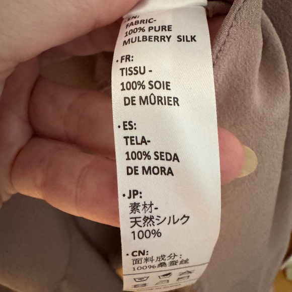 Lilysilk Ruffle Trim V-Neck Silk Dress on Lotus - Picture 10 of 10